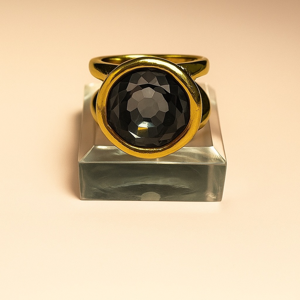 UNOde50 Gold Ring with Grey Swarovski Crystal